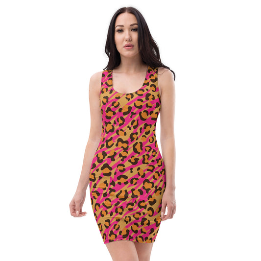 Pink Leopard Pattern Bodycon dress
