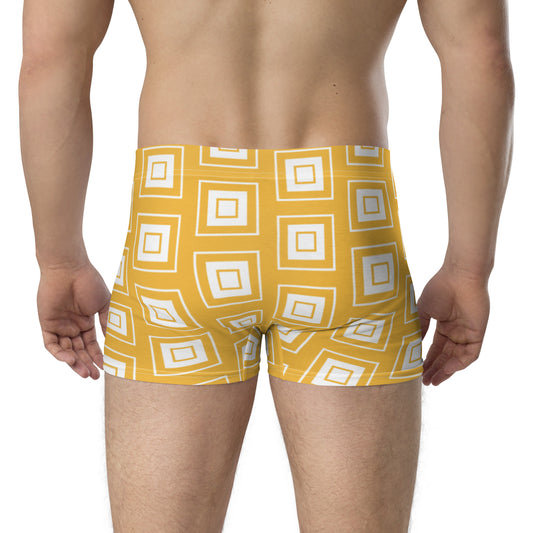 Yellow Square Pattern Boxer Briefs