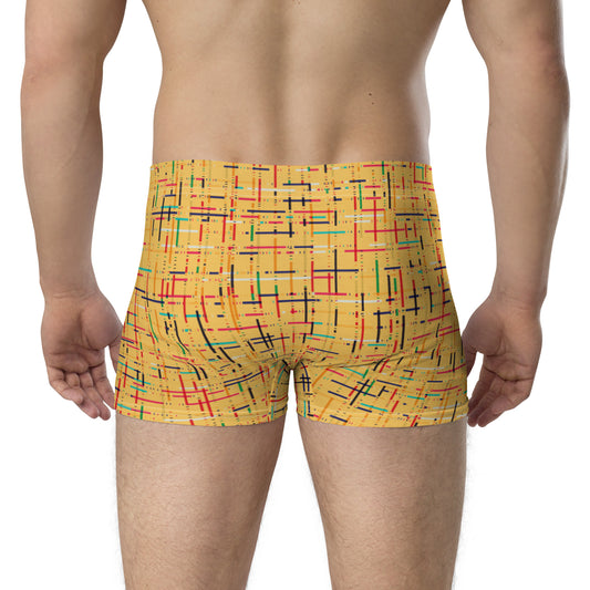 Yellow Abstract Pattern Boxer Briefs
