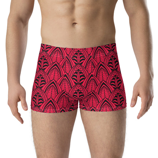 Red Geometric Pattern Boxer Briefs