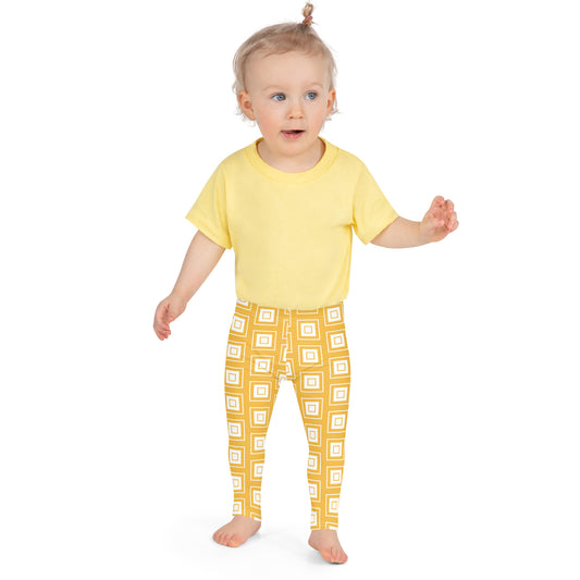 Yellow Square Pattern Kid's Leggings