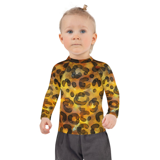 Leopard Pattern Kids Rash Guard