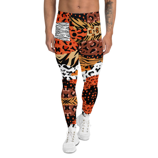 Multi Pattern Leopard Print Men's Leggings
