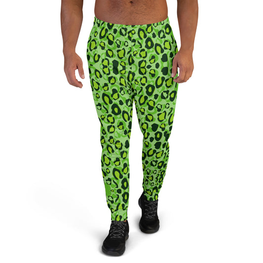Green Leopard Pattern Men's Joggers