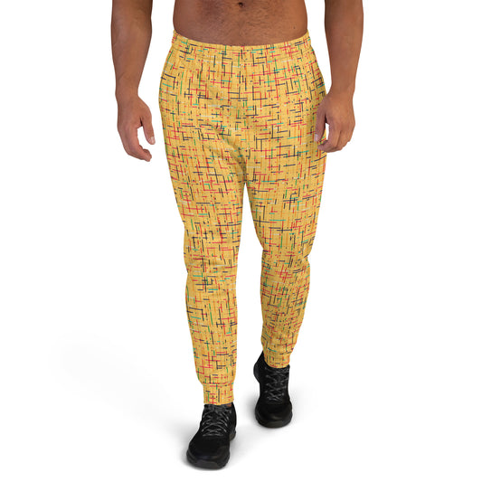 Yellow Abstract Pattern Men's Joggers