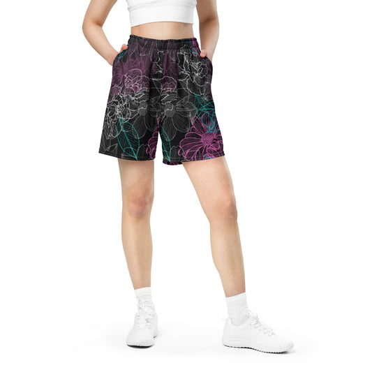 Floral Pattern Unisex mesh shorts