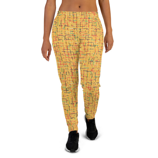 Yellow Abstract Pattern Women's Joggers