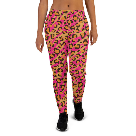 Pink Leopard Pattern Women's Joggers