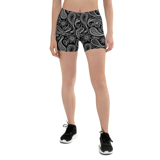Black Mandala Pattern Shorts