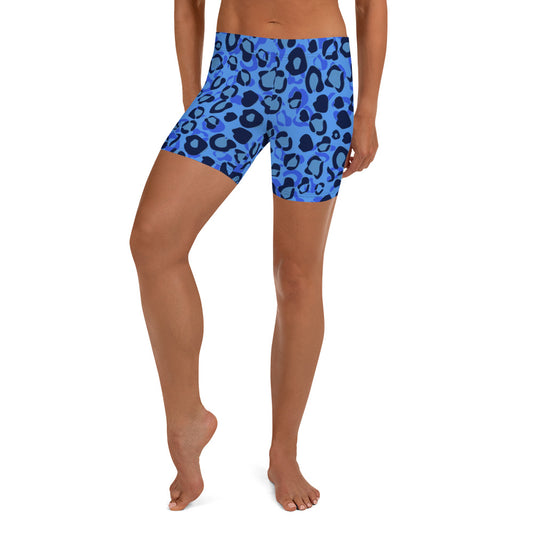 Blue Leopard Pattern Shorts