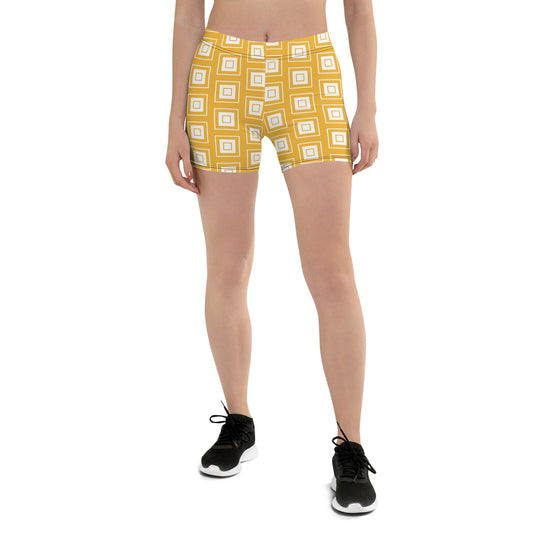 Yellow Square Pattern Shorts