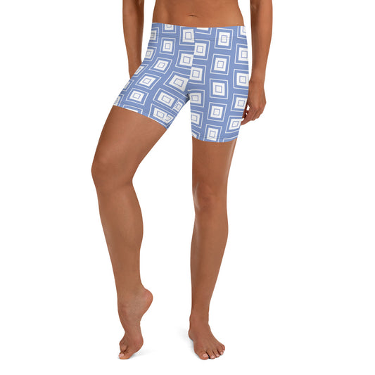 Blue Square Pattern Shorts