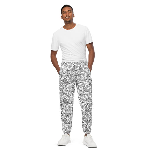 Black And White Mandala Pattern Unisex track pants