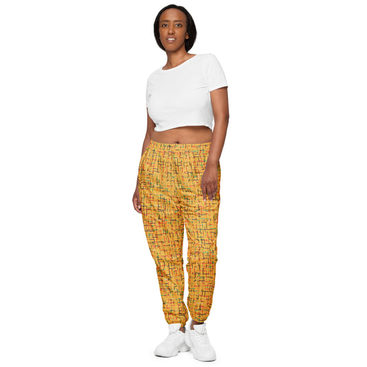 Yellow Abstract Pattern Unisex track pants