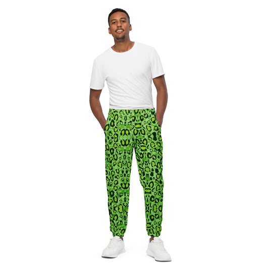 Green Leopard Pattern Unisex track pants