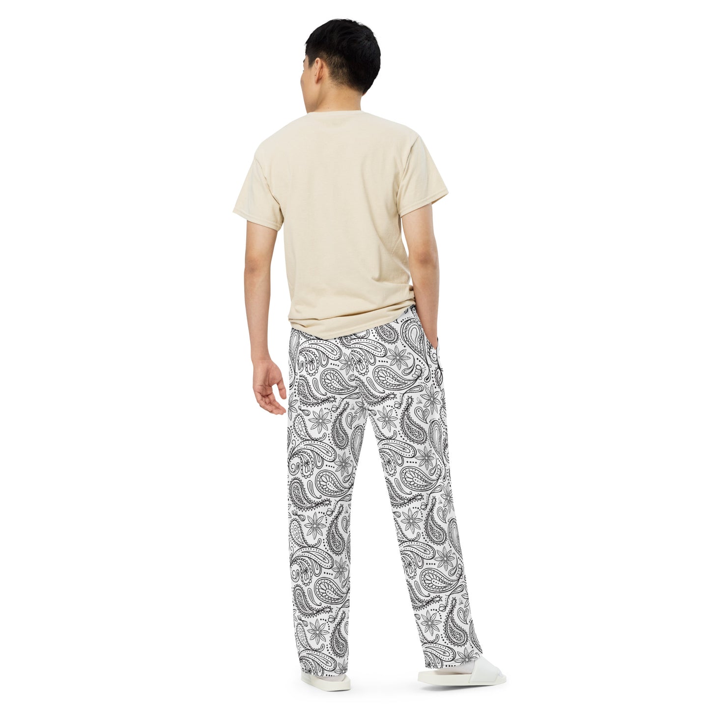 Black And White Mandala Pattern All-over print unisex wide-leg pants