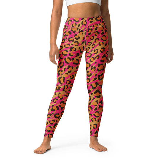 Pink Leopard Pattern Yoga Leggings