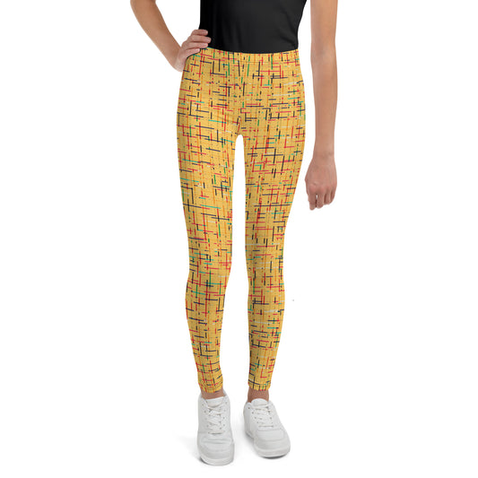 Yellow Abstract Pattern Youth Leggings