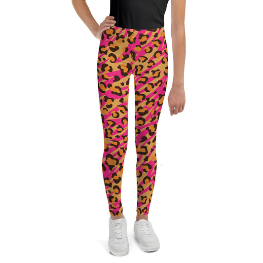 Pink Leopard Pattern Youth Leggings